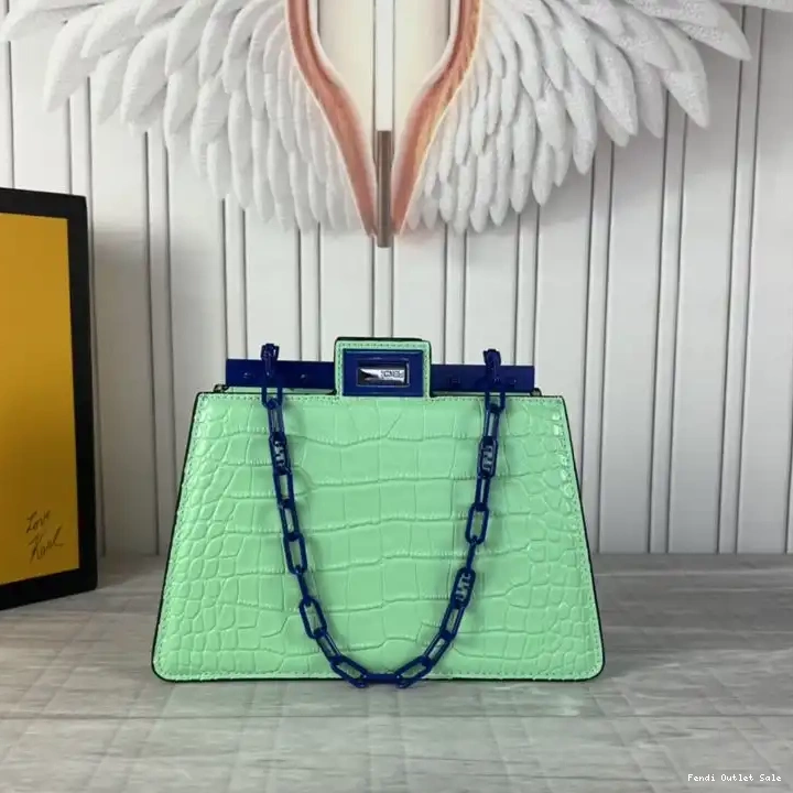 Affordable Bag Mini Green Peekaboo Leather In Crocodile Fendi Cut 0625